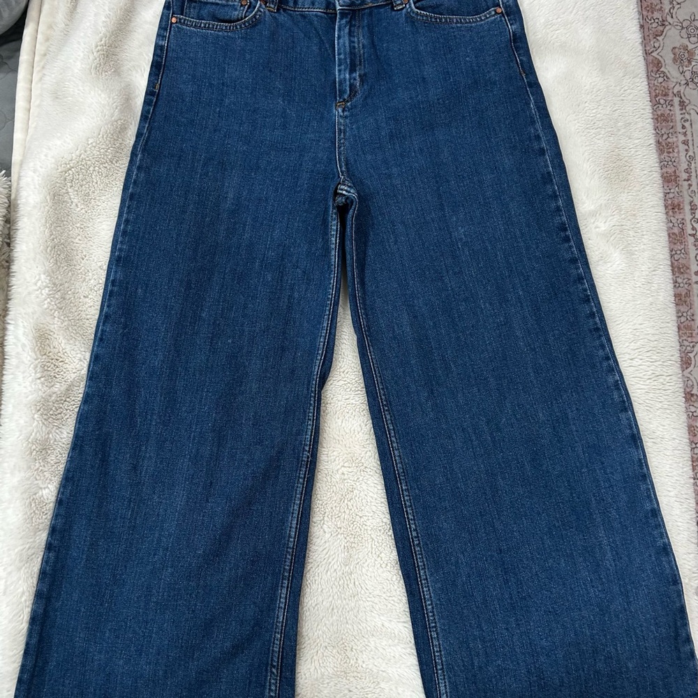 Boden High Rise, Cropped Wide-leg Jeans in Deep Blue - Picture 4 of 11